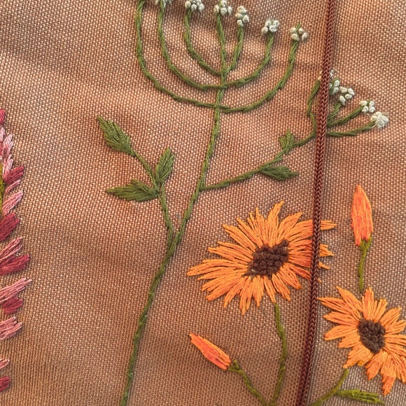 NWOT Nari Brown Floral Embroidered Backpack Handbag Shoulder Bag main image 4